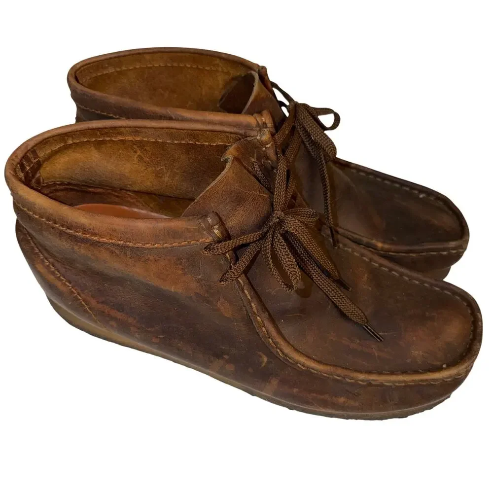 Clarks Originals Wallabee Boot Brown Chukka Leather Crepe Sole Men's Size 11M